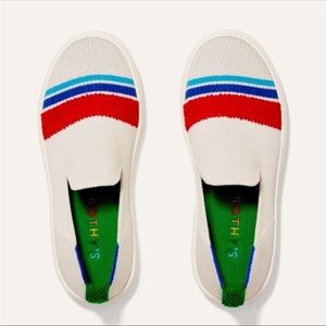 Rothy’s Sz 6 White Terry Stripe Sneakers